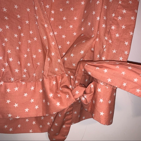 Madewell Star Scatter Coral Wrap Top - Picture 4 of 7